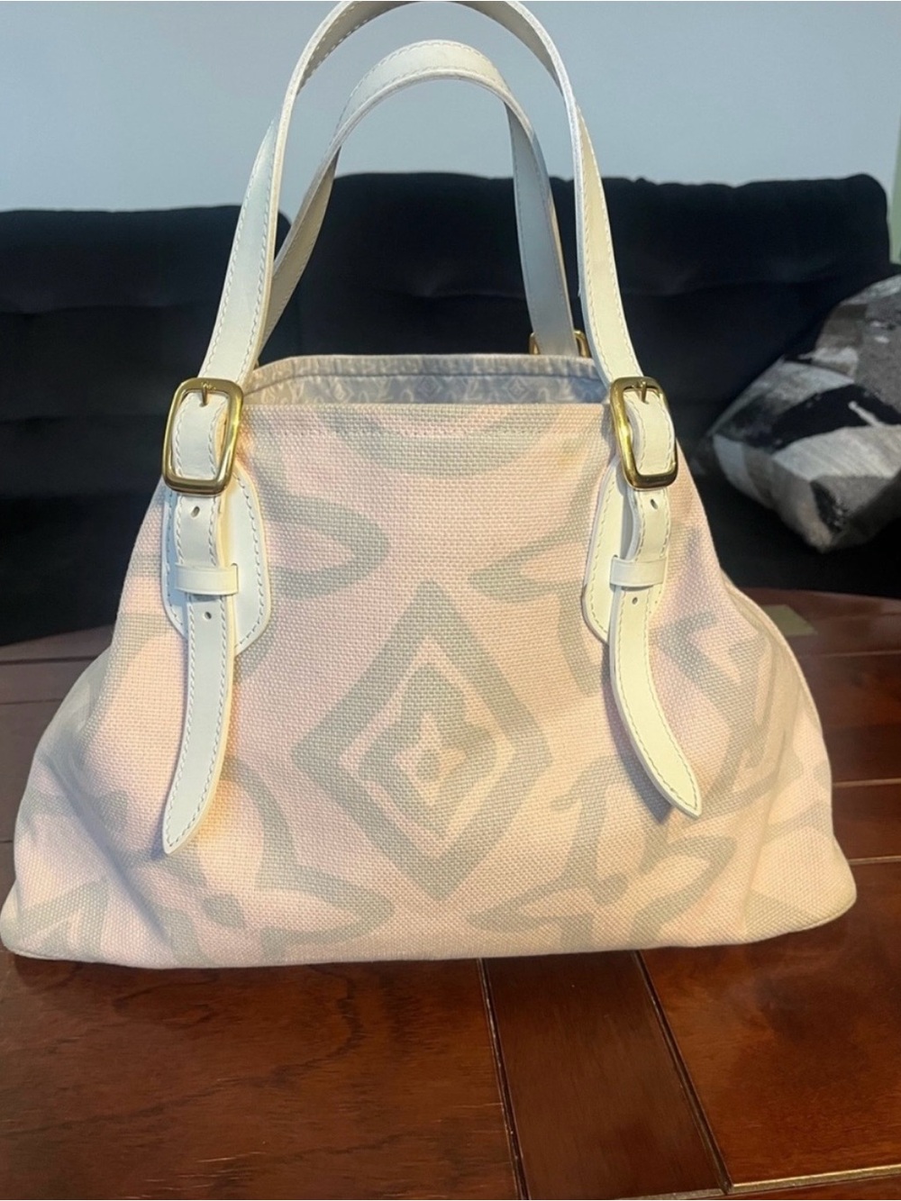 Louis Vuitton Pink Canvas Tahitienne Cabas Pm bag 💯authenticated - Picture 2 of 13